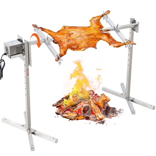 Vevor 46" Electric Bbq Rotisserie Grill Kit Stainless Steel Grill 132Lb Pig Lamb