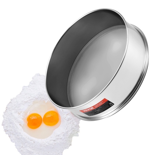 Vevor Flour Sieve Fine Mesh Stainless Steel 80 Mesh Flour Sifter For Baking Cake