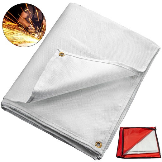 Vevor 8 x 10 Ft Welding Blanket - White Fiberglass Fire Retardant Blanket