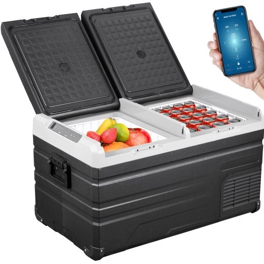 Vevor 12 Volt Refrigerator - 80 Quart Dual Door Chest Cooler