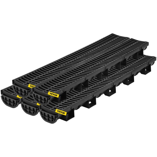 Vevor Trench Drain System - 5 Pack with Plastic Grate