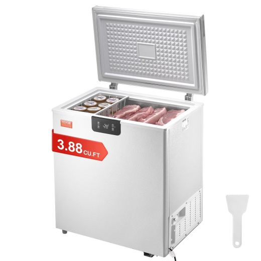 Vevor Chest Freezer - 3.88 Cu.Ft / 110 L Compact Deep Freezer