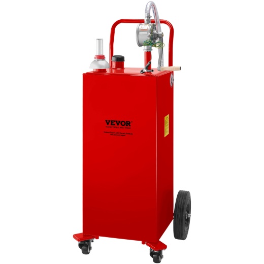 Vevor 30 Gallon Fuel Caddy with Rotary Manuel Pump and 4 Wheels