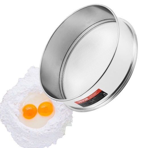 Vevor Flour Sieve Fine Mesh Stainless Steel 10 Mesh Flour Sifter For Baking Cake