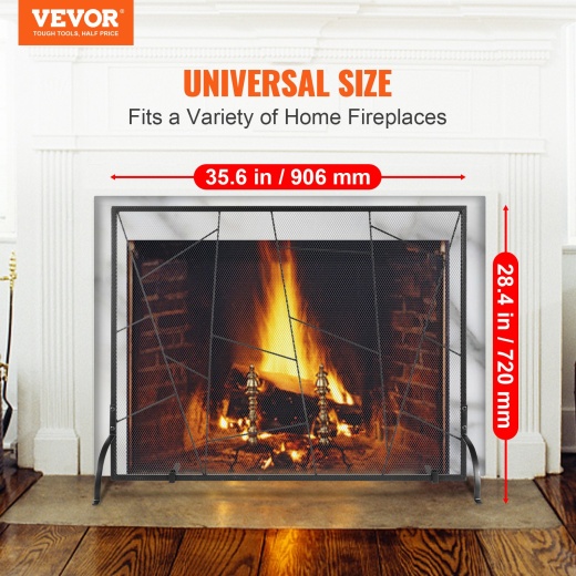 Vevor Fireplace Screen Single Panel - Modern Home Decor For Your Living Room
