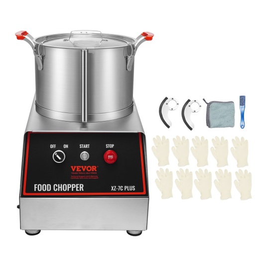 Vevor Food Processor & Vegetable Chopper, 7 Quart Bowl, 750W Food-Grade Stainless Steel