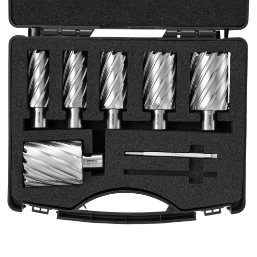 Vevor Annular Cutter Set, 6 Pcs Weldon Shank Mag Drill Bits