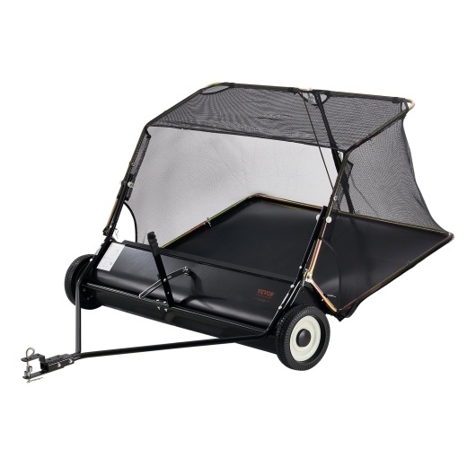 Vevor Tow-Behind Lawn Sweeper 52-Inch Leaf Yard Collector 26 Cu.Ft. Adjustable
