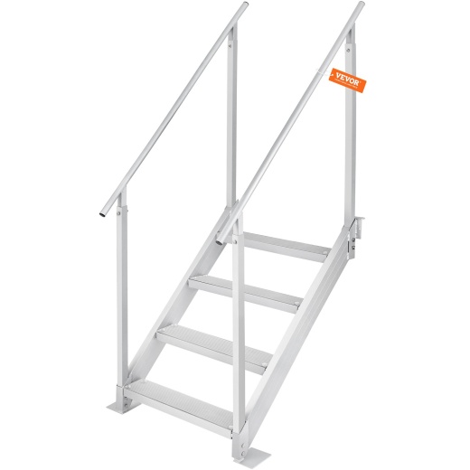 Vevor Dock Ladder 4 Step - Adjustable Height Dock Stairs with Dual Handrails