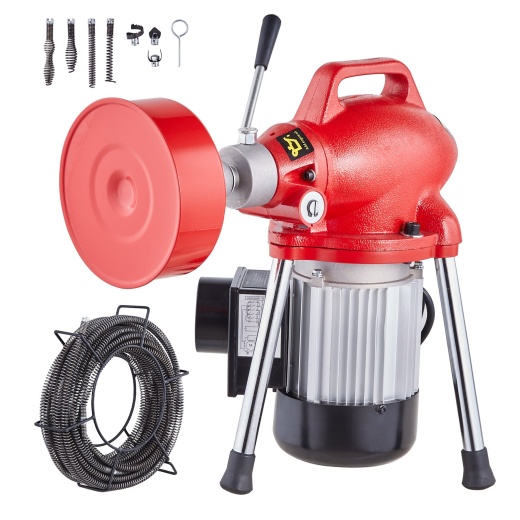 Vevor Drain Cleaner Machine 66Ft X 5/8In 250W Sectional Snake Auger Manual Feed