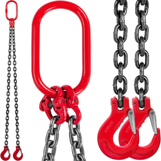 Vevor 5Ft Chain Sling 3/8" X 5' Double Leg With Grab Hooks