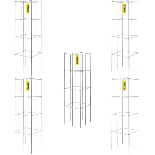Vevor Tomato Cages - 5 Packs Square Plant Support Cages for Climbing Vegetables