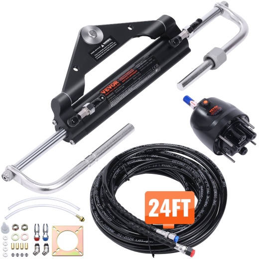 Vevor Hydraulic Outboard Steering Kit, 150Hp, Marine Boat Hydraulic Steering System