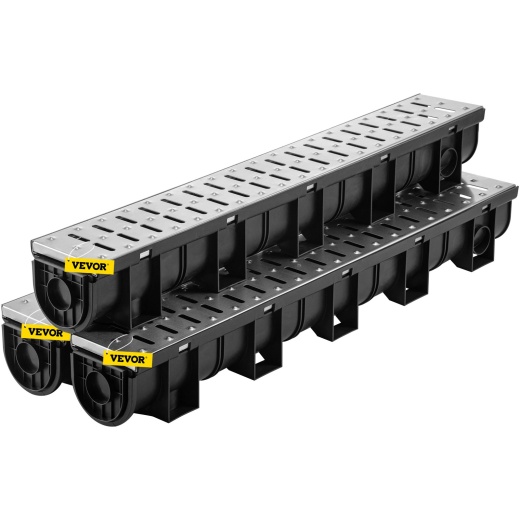 Vevor Trench Drain System - Channel Drain with Metal Grate