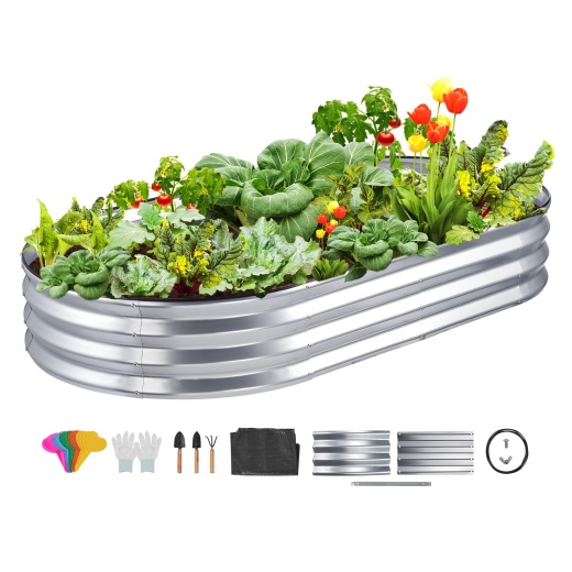 Vevor Raised Garden Bed - 70.9X35.4X11 Inch Galvanized Metal Planter Box