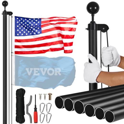 Vevor 30Ft Detachable Flagpole Kit - Heavy Duty Aluminum Flag Pole