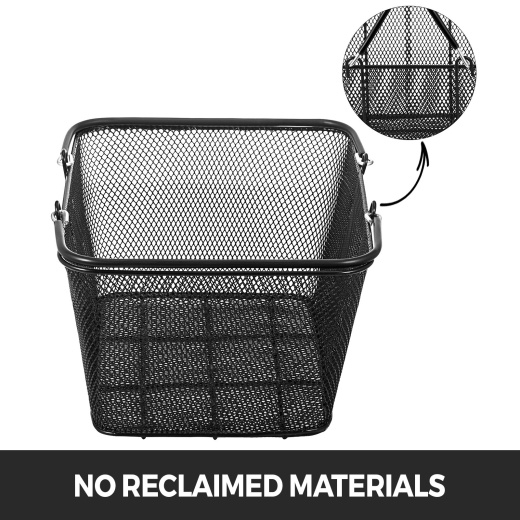Vevor Shopping Baskets With Handles - 12Pcs, Black Metal Shopping Basket Set for Supermarkets, Retail Stores, Grocery Shopping