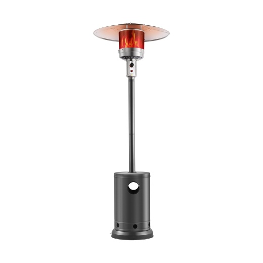 Vevor Propane Patio Heater 50000Btu Tall Hammered W/Wheels Outdoor Silver Gray