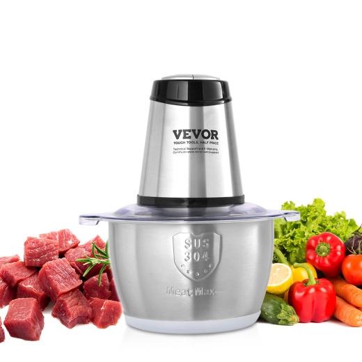 Vevor Food Processor, Electric Meat Grinder with 4-Wing Stainless Steel Blades