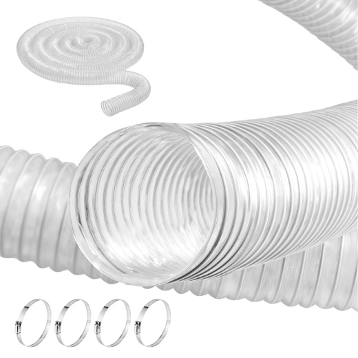 Vevor 2.5'' X 20' Dust Collection Hose Thickened Pvc Flexible Clear Hose