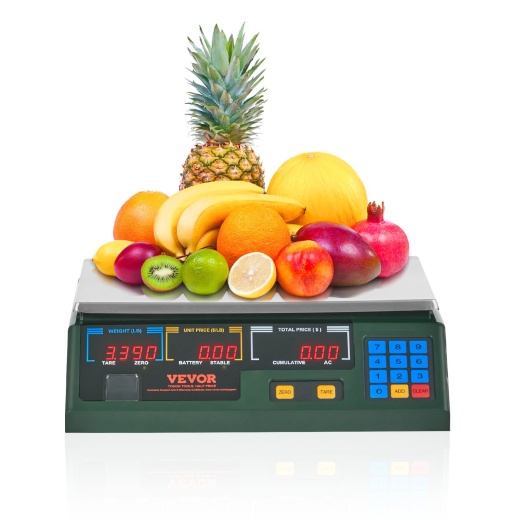 Vevor Electronic Price Computing Scale, 66 Lb Digital Deli Weight Scales, LED Digital Commercial Food Fruit Meat Produce Counting Weight