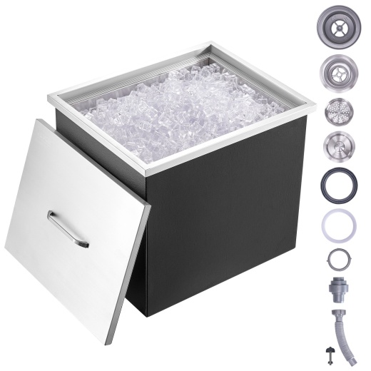 Vevor Drop In Ice Chest - 21L x 17W x 18H Stainless Steel Cooler