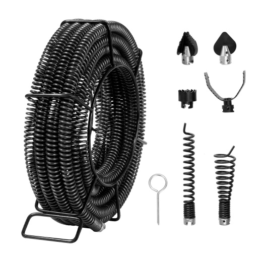 Vevor Drain Cleaning Cable 45 Ft x 7/8 Inch - Professional Sectional Drain Cleaner Cable