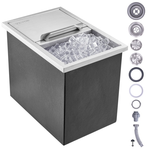 Vevor Drop In Ice Chest - 18"L X 12"W X 14.5"H Stainless Steel Ice Cooler