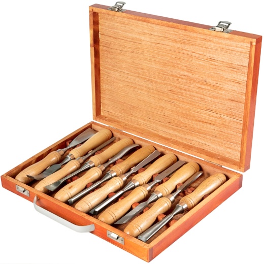 Vevor Woodworking 12Pcs Lathe Chisel - Premium HSS Wood Carving Hand Chisel Set