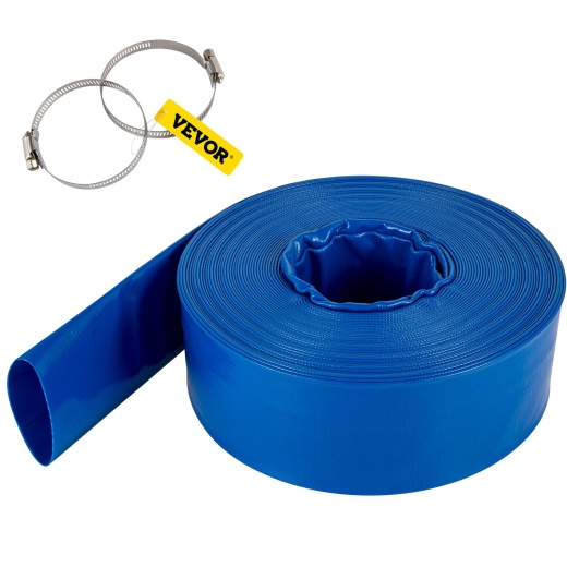 Vevor Discharge Hose - 2" X 105' Heavy Duty PVC Fabric Lay Flat Hose