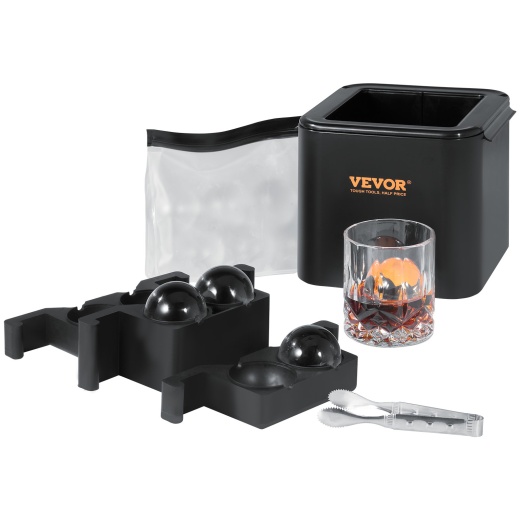 Vevor Ice Ball Maker - Crystal Clear Ice Sphere for Whiskey, Scotch, Cocktail, Brandy, and Bourbon