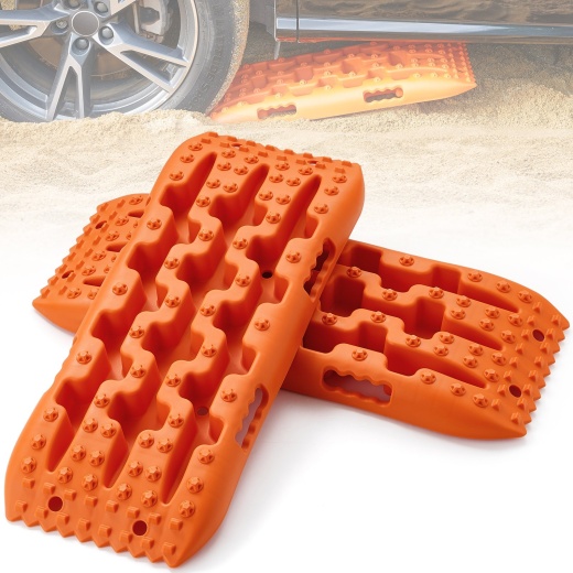 Vevor 2Pcs Traction Boards for Mud, Snow, Sand - Short Orange