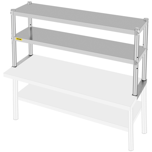 Vevor Double Overshelf - Double Tier Stainless Steel Overshelf for Kitchen and Workspaces