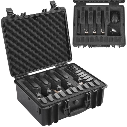 Vevor Hard Pistol Cases With Pre-Cut Pu Foam, Waterproof & Dustproof Hard Gun Case For 1 Pistol, 18.9×16.3×8.5 In Lockable Pistol Case, Black