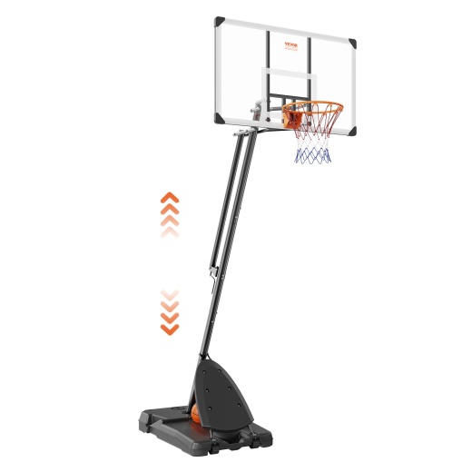 Vevor Basketball Hoop - 7.6-10 Ft Adjustable Height Portable Backboard System