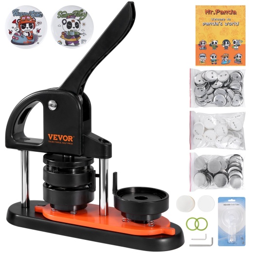 Vevor Button Maker Machine - 2.28 Inch/58Mm Pin Maker with 100pcs Button Parts