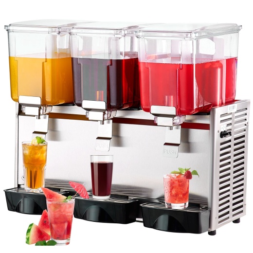 Vevor Commercial Beverage Dispenser - 13.6 Qt 3 Tanks Ice Tea Drink Machine