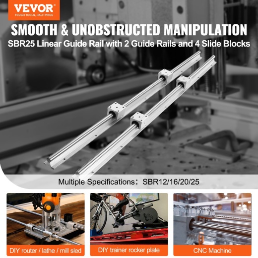 Vevor Linear Guide Rail Set, SBR25 1200mm