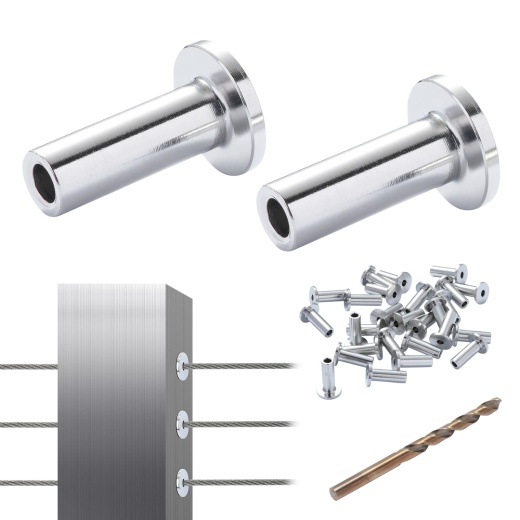 Vevor 81 Pack T316 Stainless Steel Protector Sleeves for 1/8" Wire Rope Cable Railing