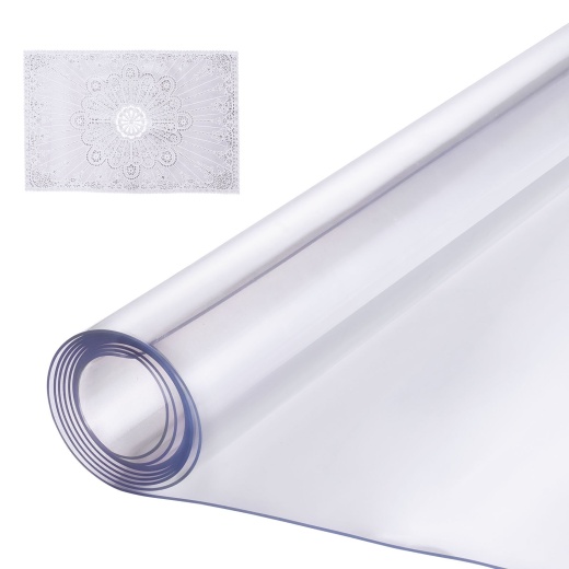 Vevor Pvc Table Protector 54X54 Inch Clear Plastic Desk Protector 2.0Mm Thick