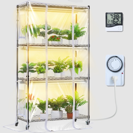 Vevor Plant Stand With Grow Lights 4 Tiers 180W 59.1" Tall Plant Grow Shelf