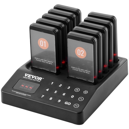 Vevor Restaurant Pager System, Wireless 400m Long Range Lineup Waiting Queue Signal