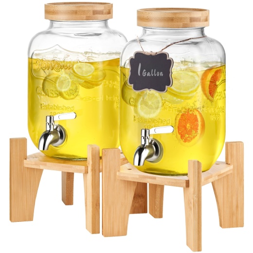 Vevor Beverage Dispenser: 1 Gallon Drink Dispensers for Parties (2 Pack)
