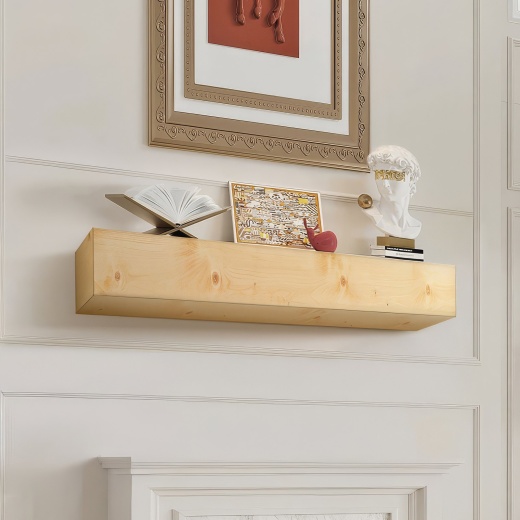 Vevor Fireplace Mantel Wood Shelf Floating Rustic Fireplace Mantel 72" Natural