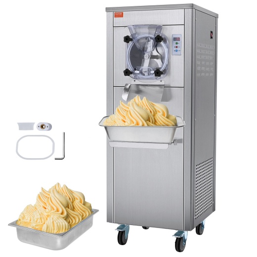 Vevor Commercial Ice Cream Machine - 18 L/H Yield Single Flavor Hard Serve Maker with Wheels