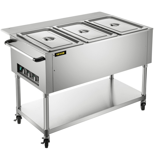 Vevor Commercial Electric Food Warmer - 3-Pot Steam Table