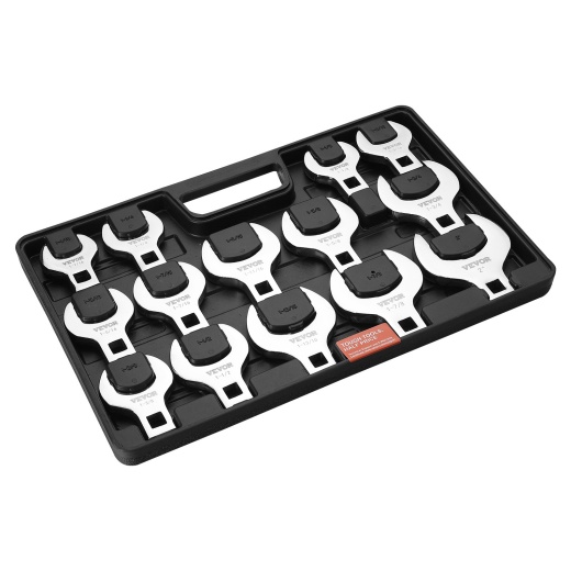 Vevor Crowfoot Wrench Set, 1/2" Drive 14-Piece SAE