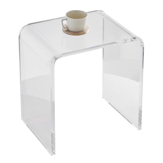 Vevor Acrylic End Table, C-Shaped Lucite Side Table, Clear Acrylic Side Table for Drink, Food, Snack Used in Living Room, Bedroom, and Study