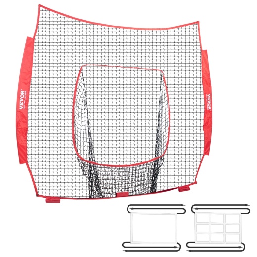 Vevor 7X7 Ft Baseball Softball Practice Net - Portable Baseball Training Net for Hitting Batting Catching Pitching