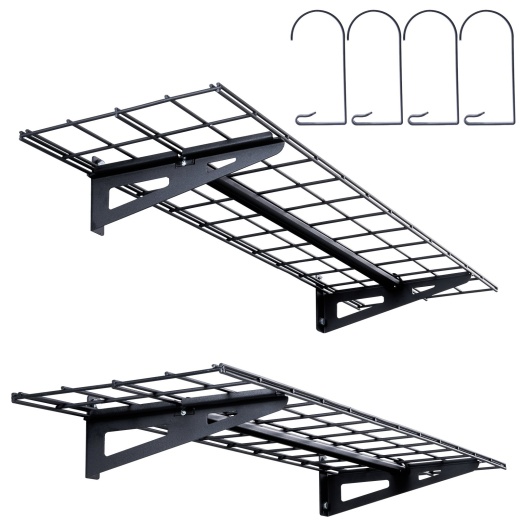 Vevor Garage Storage Shelving - 2 Pack, 4 x 1 Ft Heavy Duty Garage Shelves Wall Mounted